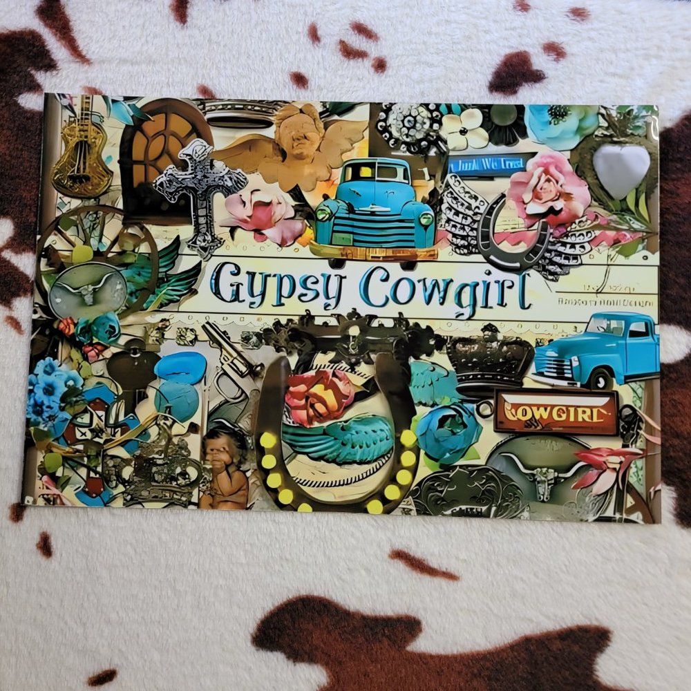 Gypsy Cowgirl Western Tin Sign Door Home Metal Wall Decor